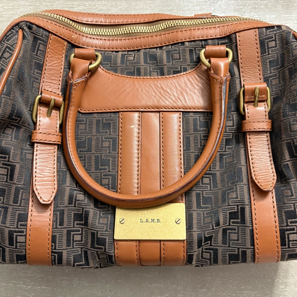 L.A.M.B. Black and Brown Satchel